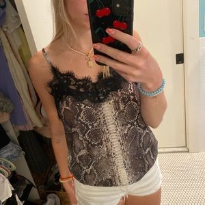 ZARA snakeskin lace cami (small)